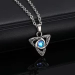 Vnox Vintage Celtic Knot Pendant with Moonstone Inlaid Necklaces for Men Women, Witch Knot Collar Jewelry with Box Chain - Image 7