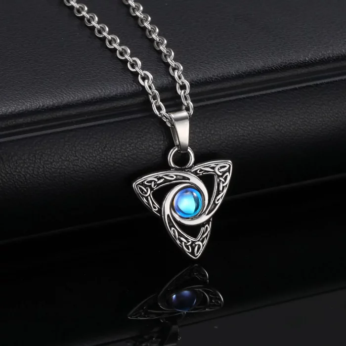 Vnox Vintage Celtic Knot Pendant with Moonstone Inlaid Necklaces for Men Women, Witch Knot Collar Jewelry with Box Chain - Image 7