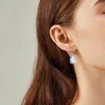 Blue Aquamarine Teardrop Earrings Silver 925 2025 Luxury Jewelry For Women Hanging With Stone Art Deco Gift Female High Quality - Image 6