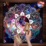 VIKAMA Mandala Moon Tarot Card Tablecloth Moon Sky Tarot Card Divination Cloth Oracle Card Mat Home Decor - Image 5