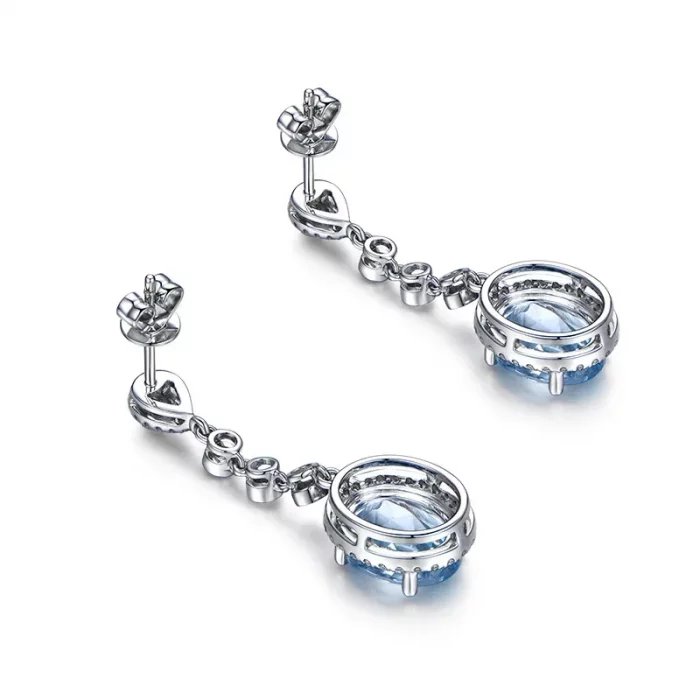 Sterling Silver 925 Natural Aquamarine Drop Earrings for Women Timeless Design Delicate Female Jewelry Wedding Luxury Earrings - Image 4