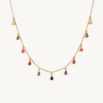 CANNER 925 Sterling Silver Clavicle Chain Necklace for Women Exquisite Colorful Zircon CZ Pendant Choker Necklaces Jewelry Gifts