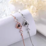 Custom Photo Projection Bracelet Heart Zircona Pendant Stainless Steel Couple DIY Picture Inside Bracelet For Women Jewelry - Image 6