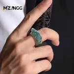 Genuine Natural A-goods Jadeite Blue Water PiXiu Ring Luxury Fashion Charm Men and Women Holiday Gift - Image 6