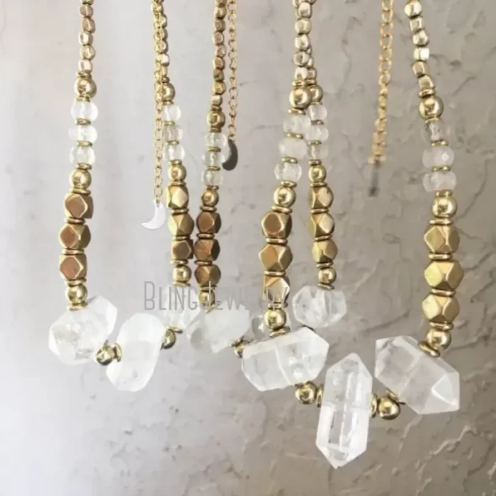 10pcs Triple Quartz Point African Bead Choker Clear Crystal Necklace Women Beach Boho Goth Halloween Aesthetic Jewelry Arcane - Image 5