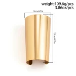 IngeSight.Z Exaggerated Big Heavy Metal Smooth Glossy Open Bangles Women Men Punk Hip Hop Cuff Long Wide Arm Bracelets Jewelrly - Image 6