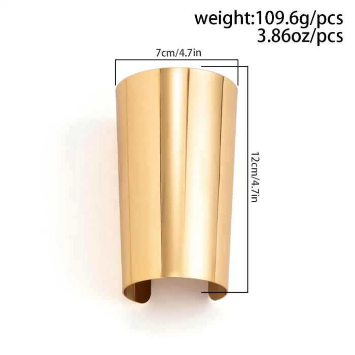 IngeSight.Z Exaggerated Big Heavy Metal Smooth Glossy Open Bangles Women Men Punk Hip Hop Cuff Long Wide Arm Bracelets Jewelrly - Image 6