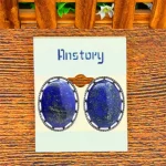 Oval Natural Lapis Lazuli Tiger Eye Pink Quartz Jades Blue Sequins Earrings Antique Sliver Plated Fashion Jewelry For Women - Image 4