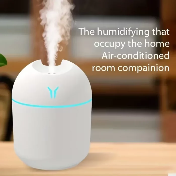 1pc Portable USB ultrasonic air humidifier, essential oil diffuser, car purifier with LED light romantic light - Image 3