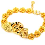 Luxury 24K 9999 Pure Gold Bracelet Women's Bracelet Flower Fashion Geometric Women's Personalized Watch Chain