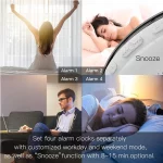 WiFi Smart Wake Up Light Workday Clock Sunrise Sunset Simulation 4 Alarms Works with Alexa Google Home Tuya App Remote Control - Image 4