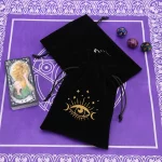 1pcs Black Velvet Tarot Storage Bag Mini Drawstring Package Witch Divination Crystal Pouch Bag Dice Holder Board Game Gold - Image 7