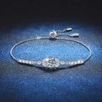 100% Real GRA Certified 1CT Moissanite Bracelet for Women Girl S925 Sterling Silver Diamond Link Bracelets Fine Jewelry - Image 2