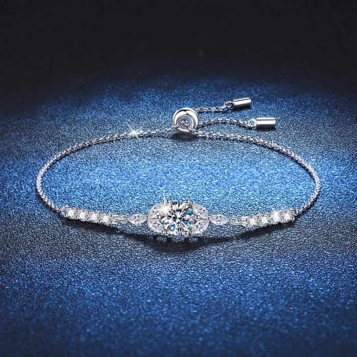 100% Real GRA Certified 1CT Moissanite Bracelet for Women Girl S925 Sterling Silver Diamond Link Bracelets Fine Jewelry - Image 2