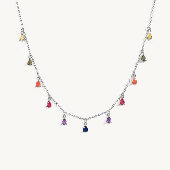 CANNER 925 Sterling Silver Clavicle Chain Necklace for Women Exquisite Colorful Zircon CZ Pendant Choker Necklaces Jewelry Gifts - Image 5