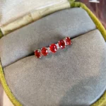 18K real gold natural Ruby Oval 5 Diamond Ring 1.5 carat wedding ring PT950 platinum custom Valentine's Day gift - Image 5