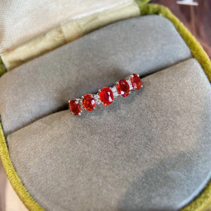 18K real gold natural Ruby Oval 5 Diamond Ring 1.5 carat wedding ring PT950 platinum custom Valentine's Day gift - Image 5