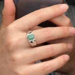 Classic 925 Silver Emerald Ring 7mm*9mm 2ct Natural Emerald Silver Ring 18K Gold Plated Gemstone Jewelry - Image 6