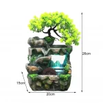 Creative Feng Shui Flowing Water Fountain Desktop Resin Rockery Landscape Waterfall Fountain Crafts with 7-Color Led Change - Image 2