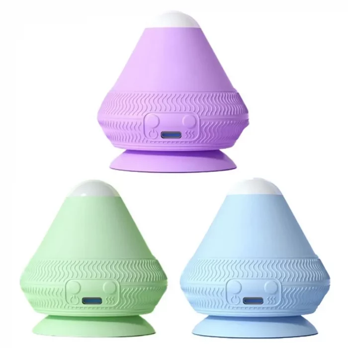 Electric Adsorption Type Massager Ball 2 Adjustable Temperature Vibrate Silicone Massage Cone Trigger Point Ergonomic - Image 5