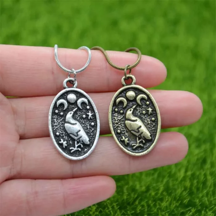 Odin Raven Triple Moon Goddess Viking Pendant Necklace Wicca Pagan Talisman Amulet Witchcraft Jewelry Valentines Day Gift - Image 7