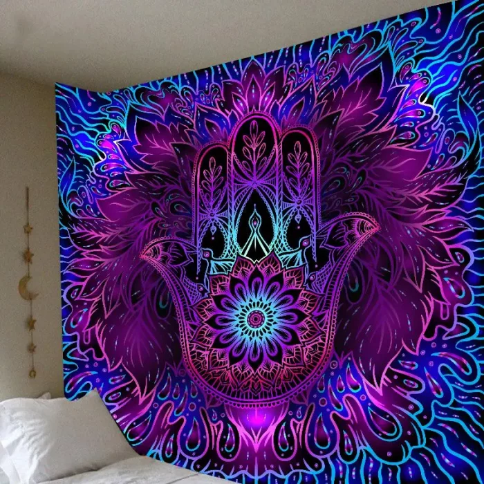Psychedelic Dreamcatcher Moon Feather Tapestry Hippie Large Bohemian Mandala Tapestries Wall Cloth Carpet Ceiling Room Decor - Image 5