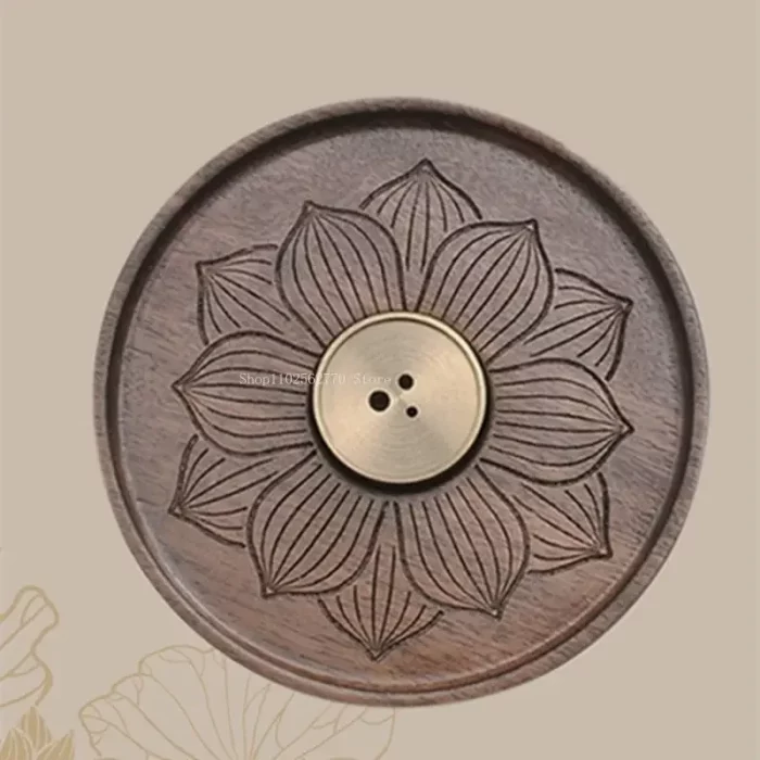 Multi-aperture Solid Wood Incense Inserted Pure Copper Incense Set DIY Household Indoor Line Incense Burner Zen Incense Holder - Image 4