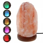 High Efficiency Hand Carved USB Wooden Base Himalayan Rock Salt Lamp Air Purifier Night Light New - Image 2