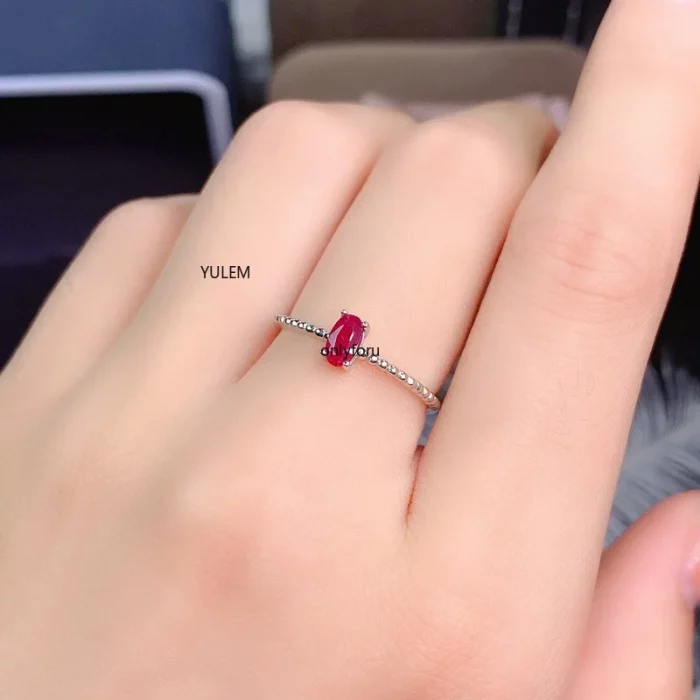 Natural Ruby Ring, 925 Sterling Silver, Simple and Exquisite Style, Recommended By The Owner, Authentic Color - Image 4