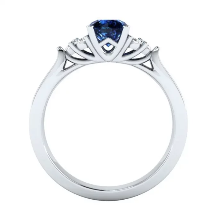 Genuine Natural Sri Lanka Sapphire S925 Sterling Silver Ring Birthstone Engagement Design Ring Ladies Blue Gemstone Fashion Ring - Image 5