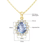 Trend Princess Diana Blue Aquamarine Jewelry Set For Women Oval Stone 8*10mm Earrings And Necklace 925 Silver Luxury Jewellery - Image 7