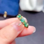 YULEM 100% Natural Emerald Ring 3mm*5mm Natural Emerald Silver Ring for Daily Wear 925 Silver Emerald Jewelry - Image 6