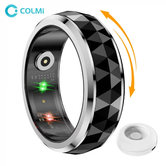 2024 COLMI R11 Smart Ring, Fidget Spinner Anxiety Relieve Ring with Charging Case for Men, Health Sleep Monitor, 5ATM Waterproof - Image 2