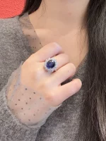 CHARMING 6.0CT Sea Blue Sapphire Ring Oval Cut Eternity Diana Trending Popular Wedding Royal Handmade Jewelry For Women Hot Sale - Image 6