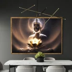 Religious Buddha Painting, Canvas Print Lotus Buddha Posters, Wall arts Decor, Home Living Room Decor, No Frame - Image 3
