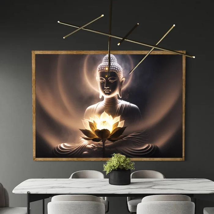 Religious Buddha Painting, Canvas Print Lotus Buddha Posters, Wall arts Decor, Home Living Room Decor, No Frame - Image 3