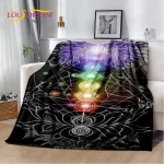 Rainbow 7 Chakra Mandala Bohemia Soft Plush Blanket,Flannel Blanket Throw Blanket for Living Room Bedroom Bed Sofa Picnic Cover - Image 4