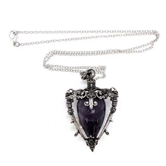 Water Drop Crystal Pendant Necklace for Men and Women Natural Amethyst Rose Quartz Onyx Lapis Lazuli Opal Antique Stone Jewelry - Image 4