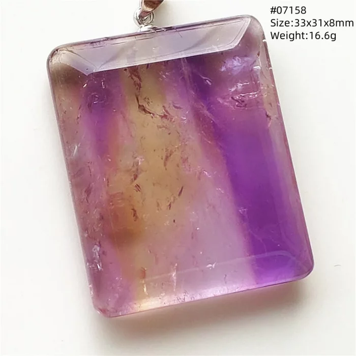 Natural Purple Ametrine Quartz Pendant Rectangle Water Drop Bead Amethyst Citrine Jewelry Women Men Necklace Brazil AAAAAA - Image 6
