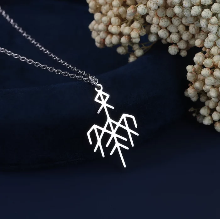 Chandler Wardruna Symbol Necklace Elder Futhark Nordic Vikings Runes Pendant Protection Amulet Stainless Steel Jewelry for Women - Image 3