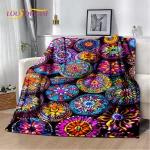 3D Ethiopia Colorful Flower Woven Art Baskets Mandala Soft Plush Blanket,Flannel Throw Blanket for Living Room Bedroom Bed Sofa - Image 2