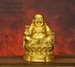 Copper Maitreya Big Belly Laughing Buddha Attracting Wealth Household Offerings Statue - Image 5