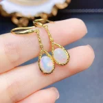 FS Fashion Real S925 Sterling Silver Inlay Natural Opal Earrings With Certificate Fine Weddings Jewelry for Women MeiBaPJ - Image 3