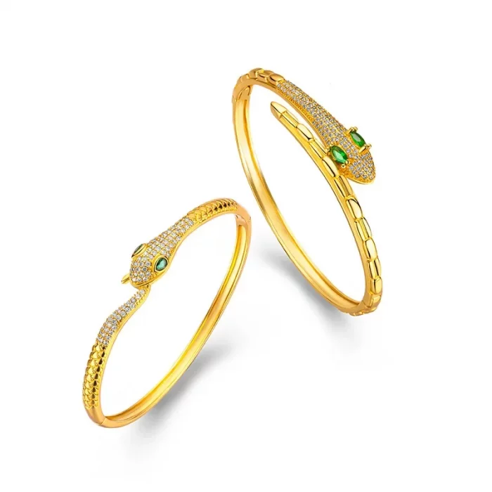 Yellow Golden Colored Snake Opening Bracelet for Women Simple Gold Bracelets Bangles Fine Jewelry Mother Girlfriend Gifts - Image 6