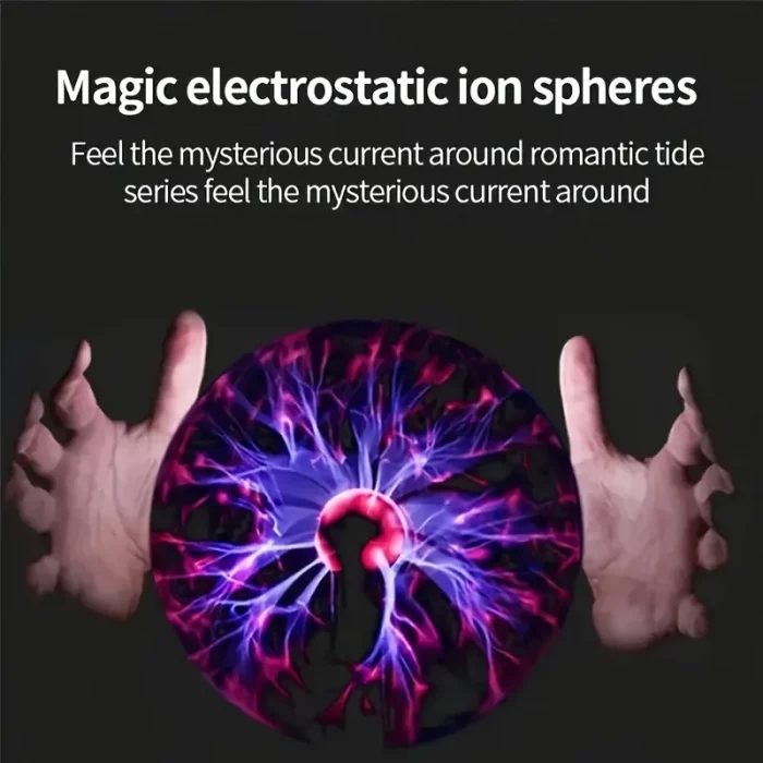 RGB Electrostaticion Plasma Ball Lamp - Touch Control Lightning Globe, USB Powered Color-Changing Mood Light with Glass Cover - Image 3