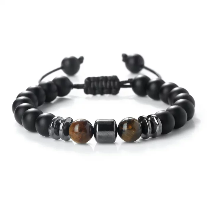 Classic Men Natural Stone Bracelet 8mm Natural Tiger Eye Onyx Stone Bracelets&Bangles Fashion Women Yoga Jewelry Friendship Gift - Image 2