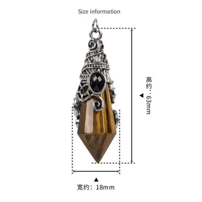 Natural 12 Faceted Crystal Stone Pendulums For Spiritual Dowsing Divination Amethyst Rose Quartz Stone Pendulum Pendant Jewelry - Image 5