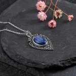 Retro Elegant Kyanite Necklace for Women Moonstone Labradorite Natural Gemstone Pendant Birthday Engagement Party Jewelry Gifts - Image 4