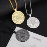 Stainless Steel 7 Archangel Seal Necklace Solomon Kabbalah Seal Pendant Men's Supernatural Protection Amulet Magical Jewelry