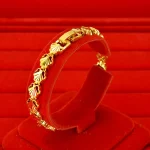 Luxury 24K 9999 Pure Gold Women's Shell Bracelet Watch Buckle Bracelet